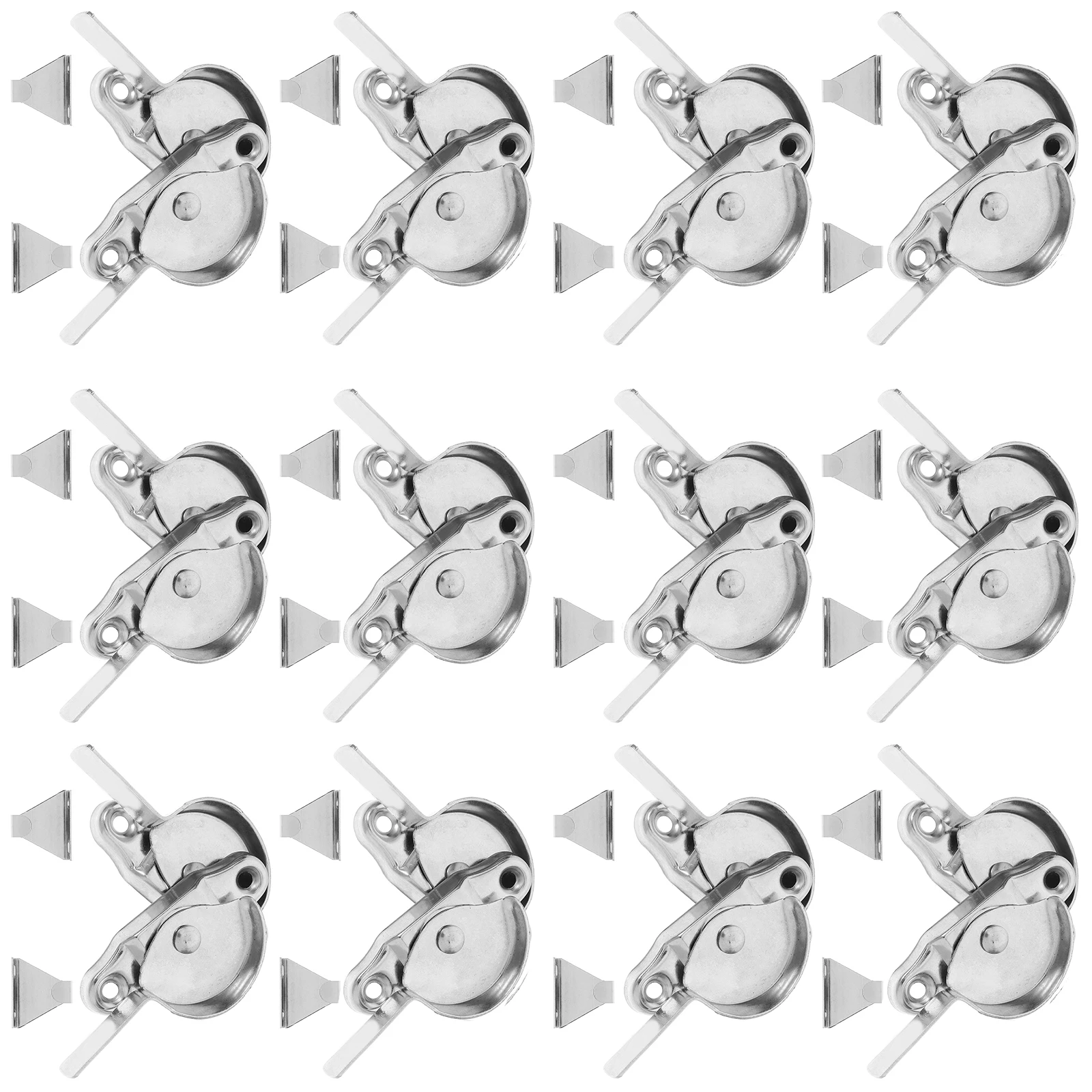 

12 Sets Window Locks Stainless Steel Crescent Anti-theft Door Hardware Sash Pocket Silver Easy Install Durable Long Use Safe