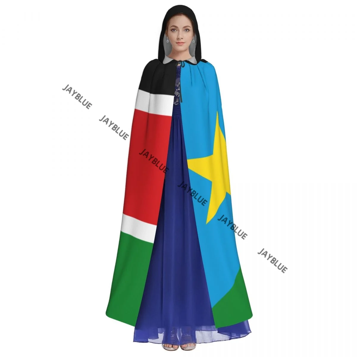 Long Cape Cloak Flag Of South Sudan Hooded Cloak Coat Autumn Hoodies