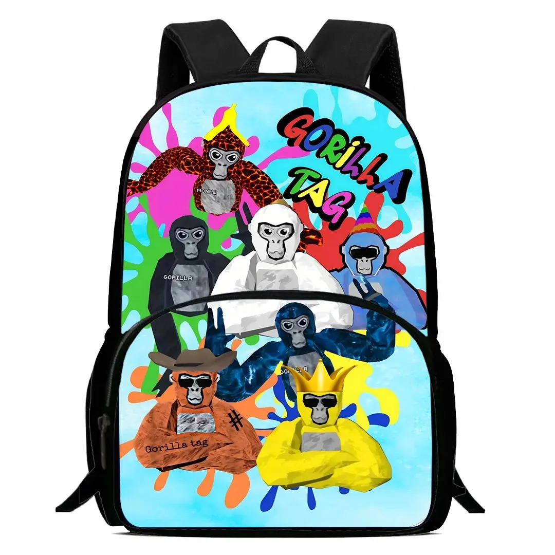 Novelty Gorilla tag KidS BackpackS BoyS Girls Student Birthday Gift Child School Bags Large Capacity Camping Durable Rucksack