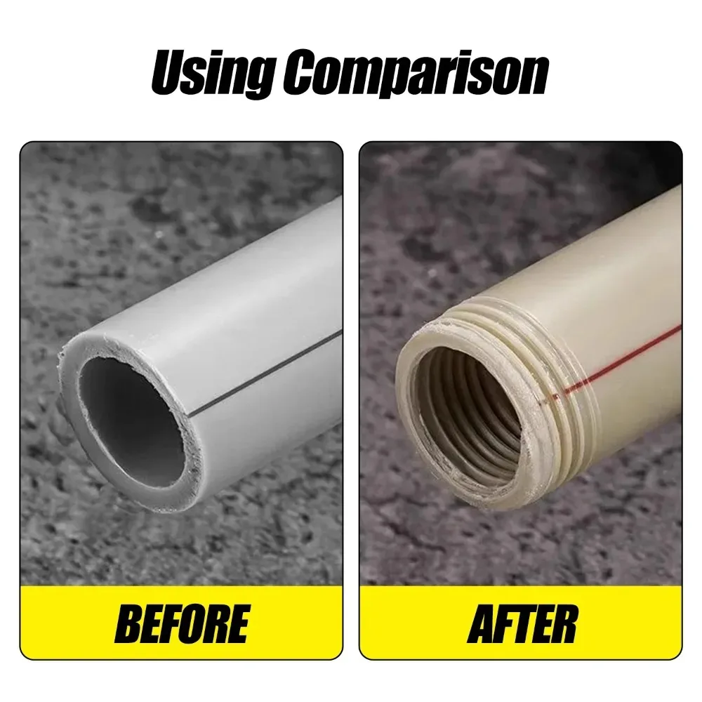 4-point Water Pipe Inner Hole Opener Electric Drill Hexagonal Plastics Pipe Threader Maker Detachable Double Head Tapping Tool