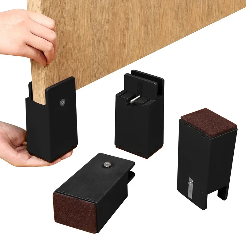 4PCS Adjustable Chair Feet Riser Screw Clamp 2 4 Inch Height Heavy Duty Sofa Tables Bed Furniture Risers Square Round Chair Legs