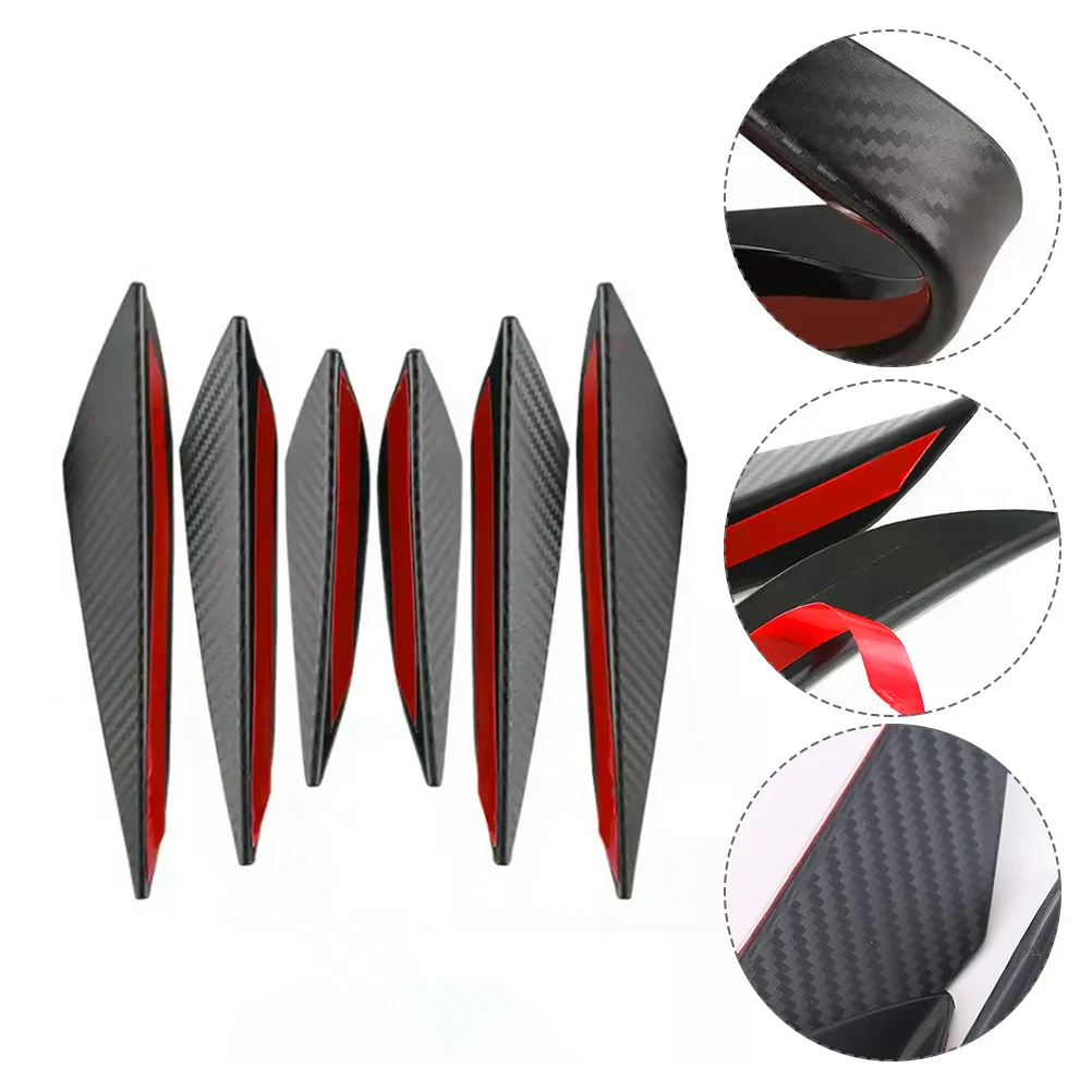 

6pcs Bumper Lip Splitter Fins Front Bumper Cover For Car Auto Diffuser Body Spoiler Strip Canard Car Accessories