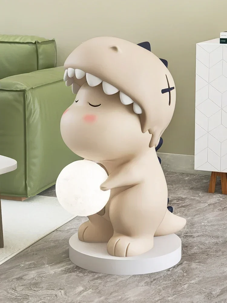 

New Cute Dinosaur Floor Ornaments Home Decorations Living Room TV Cabinet Sofa Night Light Mobile Large Ornaments