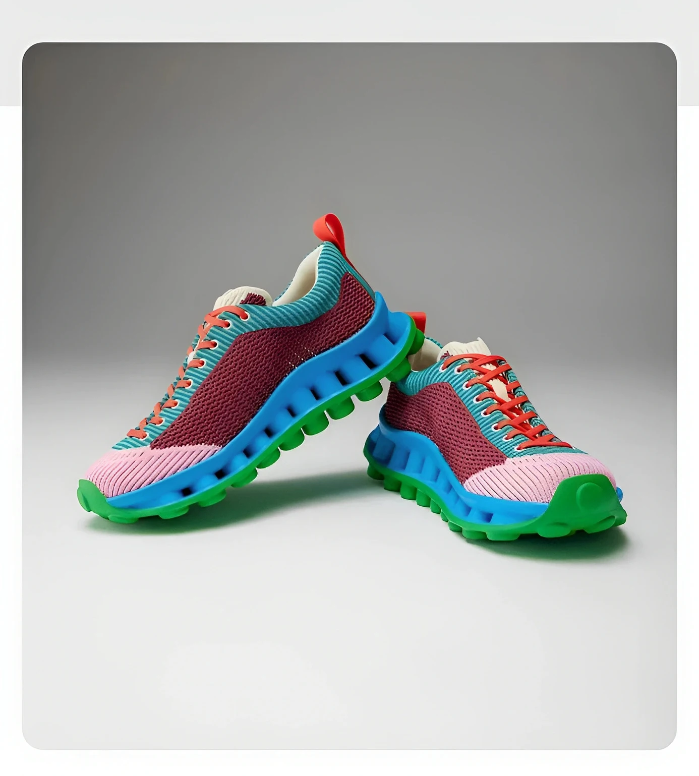 Spring Shoes for Women Chunky Sneakers Breathable Knit Casual Sport Shoes Girl Comfortable Walking Shoes view 2