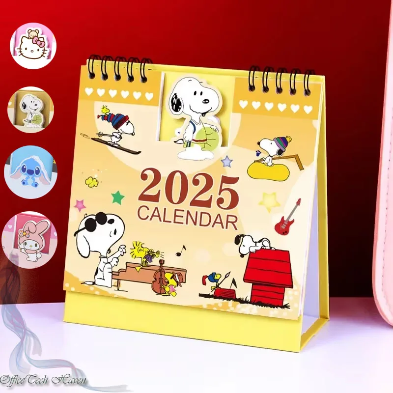 2025 Calendar Snoopy Sanrio Desk Standing Flip Desktop For Planning Organizing Calendar Monthly Daily Schedule Planning Gift