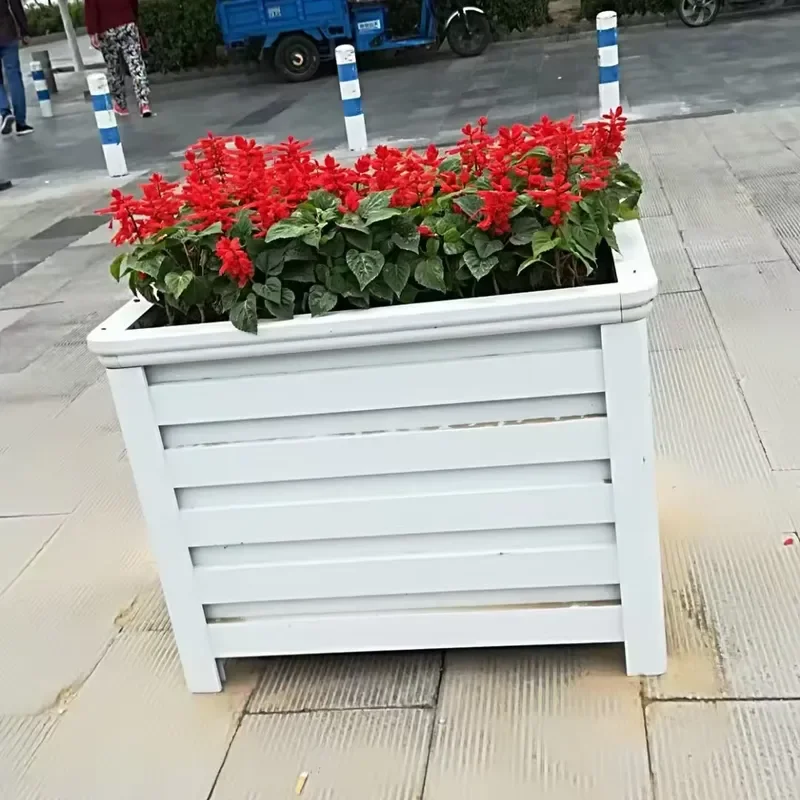 Factory Wholesale Solid Waterproof Aluminium Alloy Eco-Friendly Outdoor Flower Box Customizable Size Large Garden Roadside