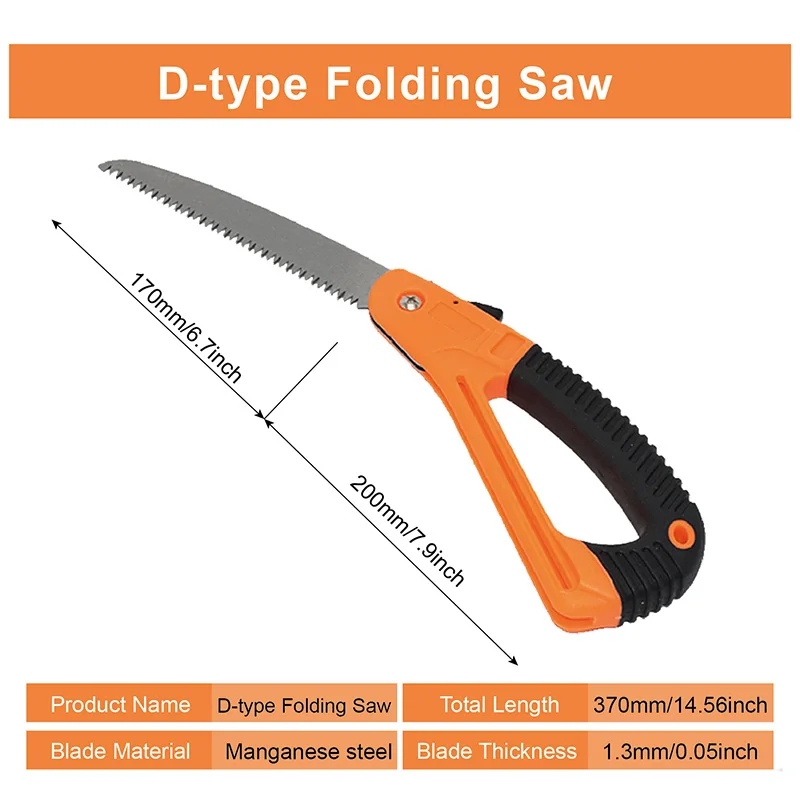 

Foldable Hand Saw Tough and Hard Serrations Comfortable Hand Feel, Used For Pruning Trees, Camping, Gardening, Cut Wood, PV