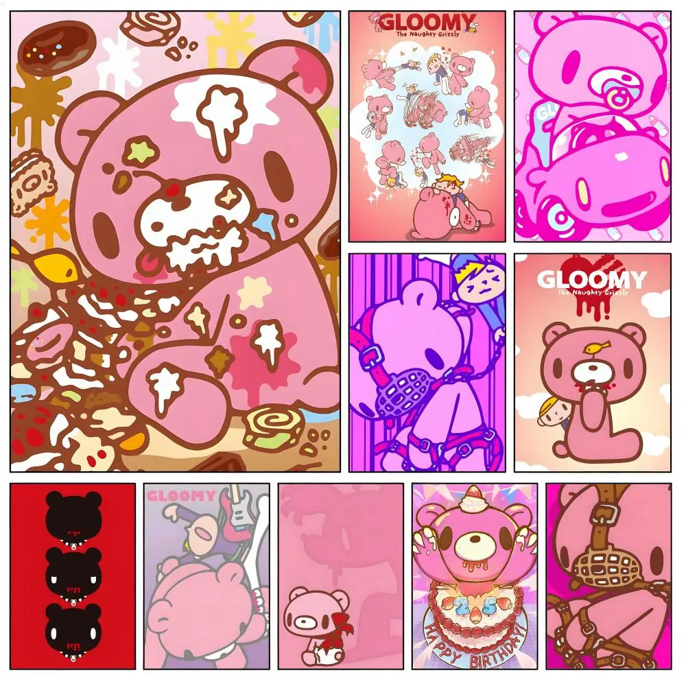 Cartoon G-Gloomy Bear Poster Waterproof HD Modern Peel And Stick Wall Decor Living Room Dorm Garage