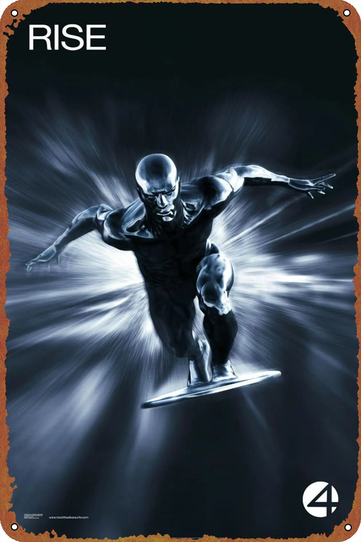 פנטסטי ארבע: עלייה של פוסטר גולש כסף וינטג נראה פח שלט מתכת קישוט קיר קישוט 8 x12 ס 