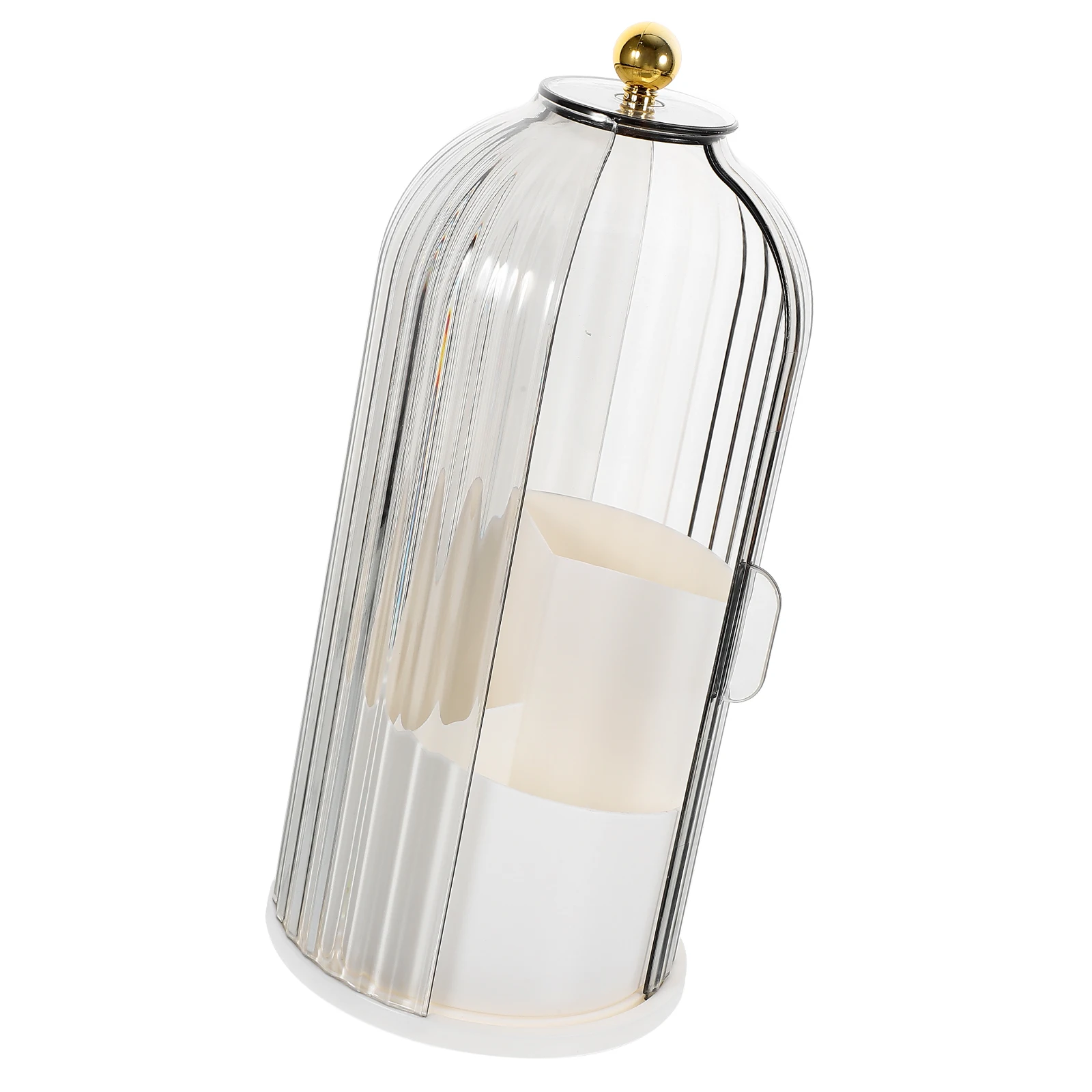 

Rotating Storage Tube Transparent with Lid 360 Degree Spin Desk Organizer Holder Pen Storage Box Makeup Brush Keeper