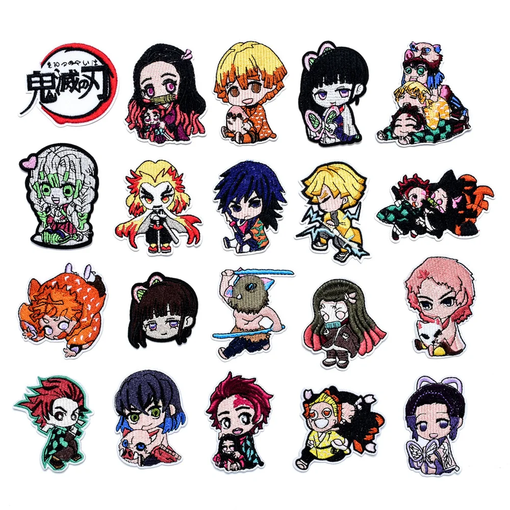 

Demon Cool Patches Anime Kawaii Cartoon Clothes Patche Tanjirou Nezuko Kanao Zenitsu Garment Stickers Embroidery Cloth Sticker