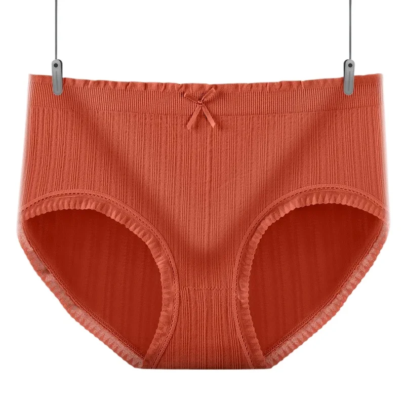 

New Underpants Women's Underwear Pure Cotton Mid Waist Lace Panties Antibacterial Crotch Japanese Seamless Triangle Underwear