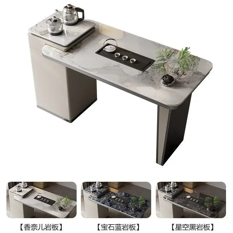 Light luxury rock slab tea table and chair combination one table and five chairs simple home balcony living