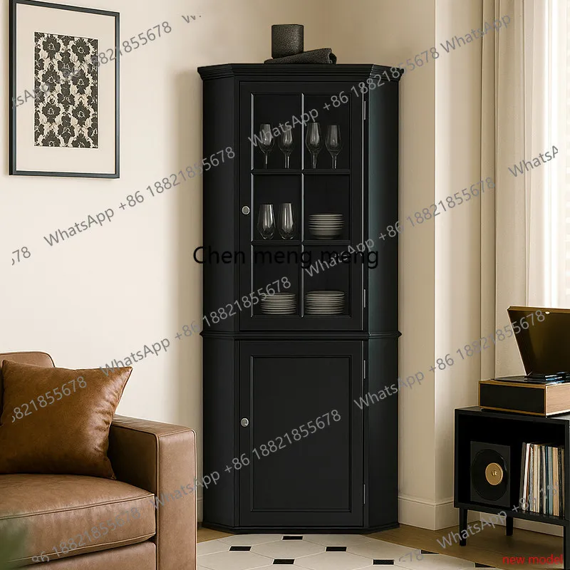 AB03Medieval Corner Cabinet Triangle   Wine Cabinet Corner Living Room Italian American Corner Cabinet