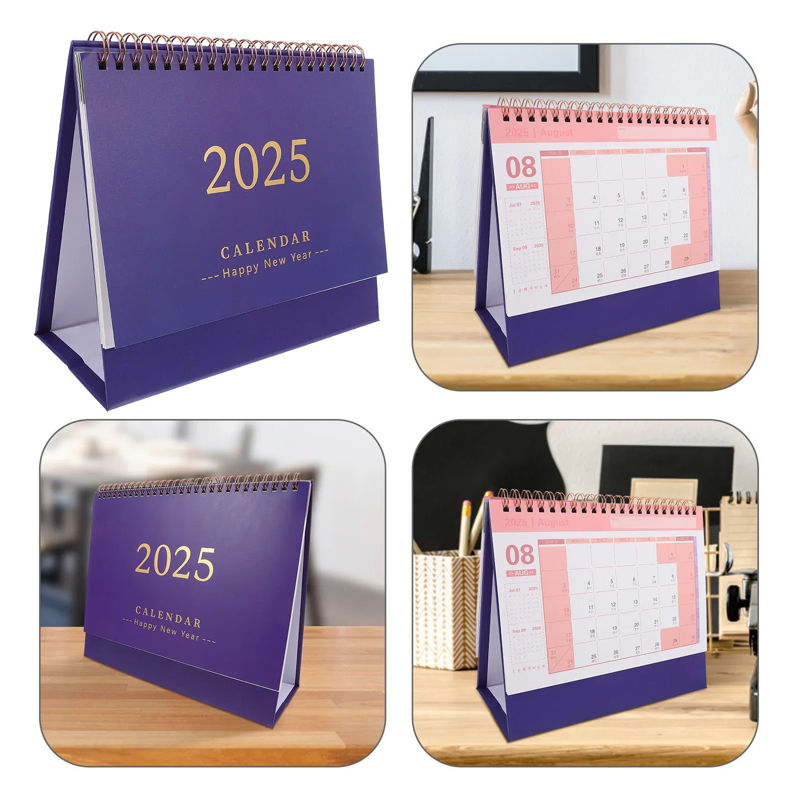 2025 Standing Flip Desk Calendar Sturdy Paper Monthly Memo Calendar Decorative Office Desktop Planner Functional Attractive Date