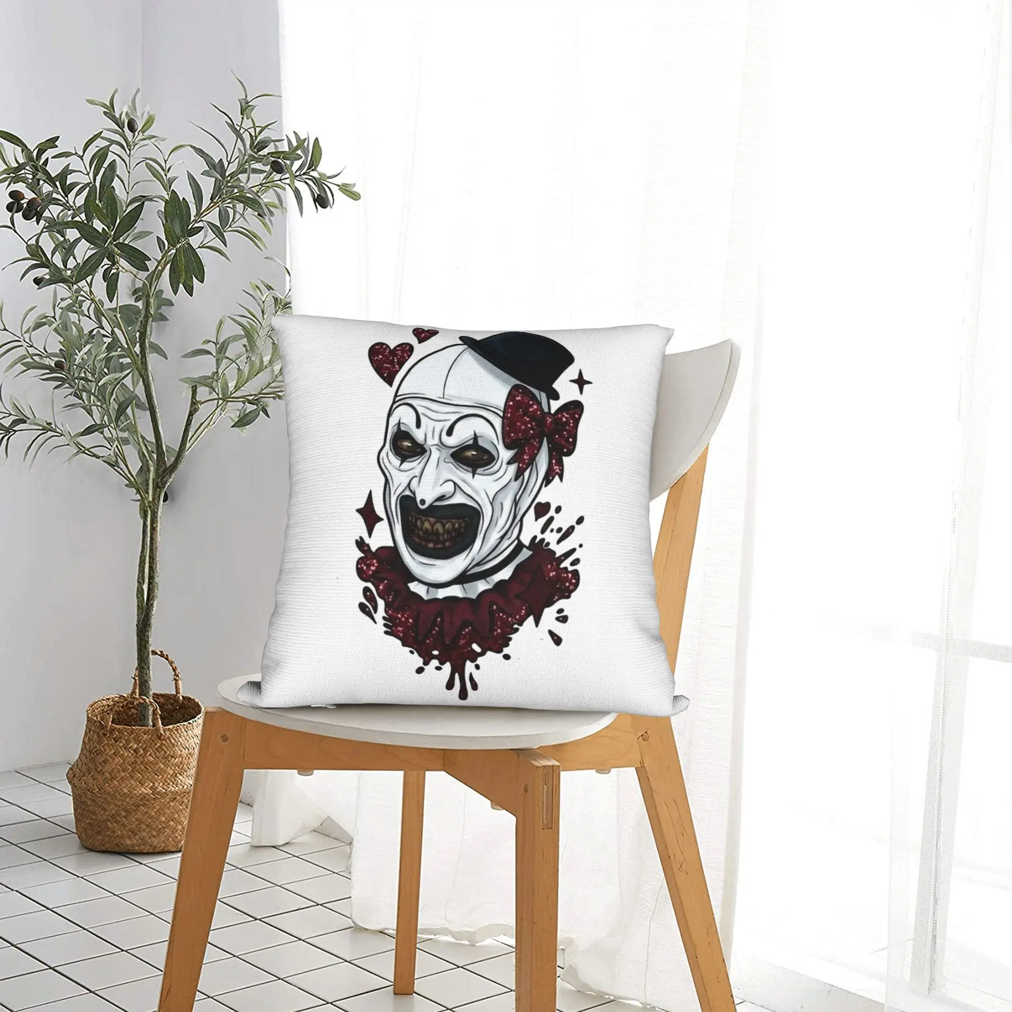 Art The Clown Terrifier Pillowcase Soft Cushion Cover Gift Halloween Pillow Case Cover Seat Zippered