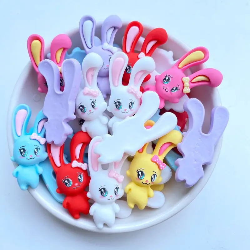 10Pcs New Cute Resin Mini Cartoon Rabbit Series Flat Back  Scrapbooking DIY Jewelry Craft Decoration Accessories