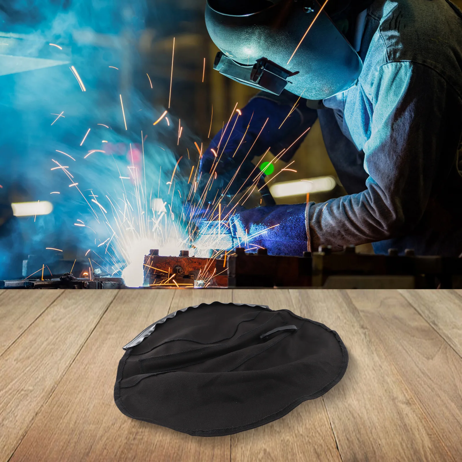 Comprehensive Welding Protection Gear Welding Shield Welding Neck Collar Blocks Sparks And Flames Two-layer Leather And Cloth