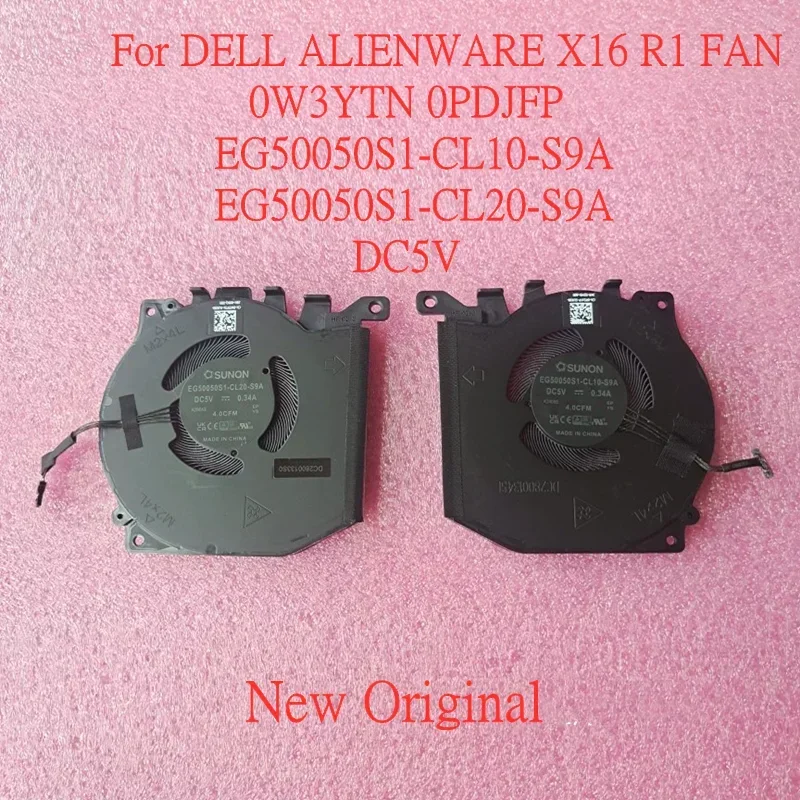 New Original Laptop CPU GPU Cooling Fan For DELL ALIENWARE X16 R1 Fan 0W3YTN 0PDJFP EG 50050S1-CL10-S9A EG50050S1-CL20-S9A DC5V