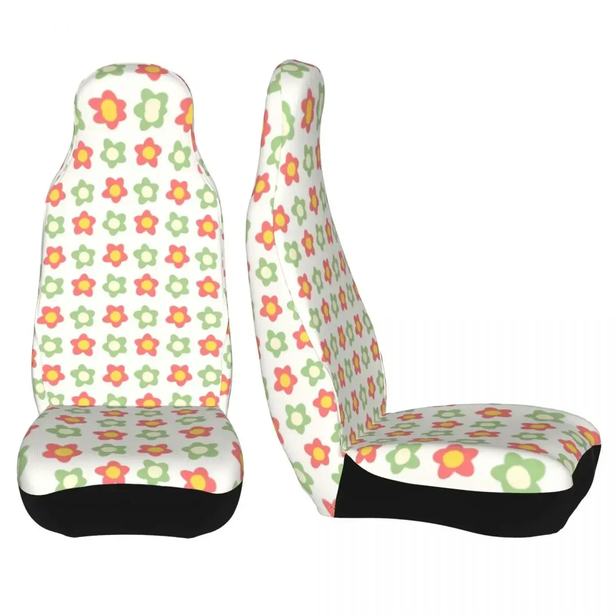 Funda Asiento Coche Universal A Cuadros Con Estampado Flores Pastel Para La Mayoria Los Coches، Acuada Para Todo T