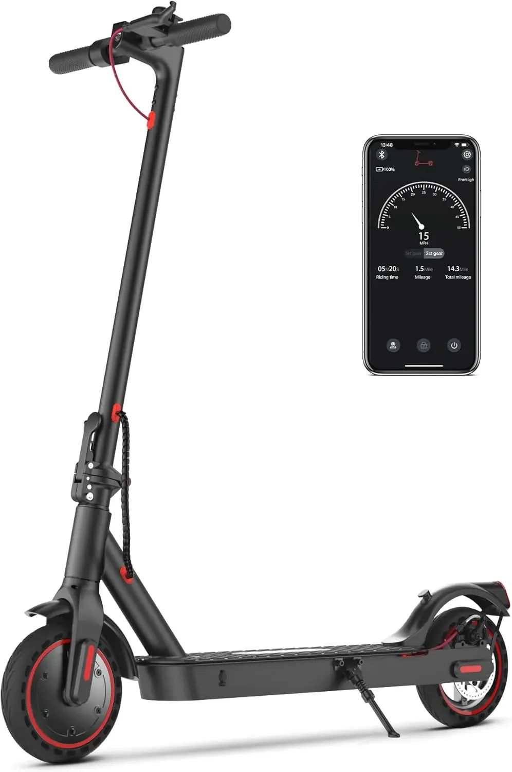 Electric Scooter, 25/22/18 Miles Range, 25/19/15.6 MPH Top Speed, 800W/500W/350W Commuting Electric Scooter