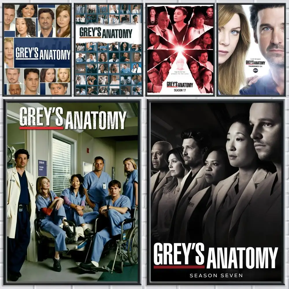 

Hot TV G-greys Anatomy Poster Trendy Aesthetic Wall Art Poster Sticker Printed on PP Paper for Living Room Bar Decoration Gift
