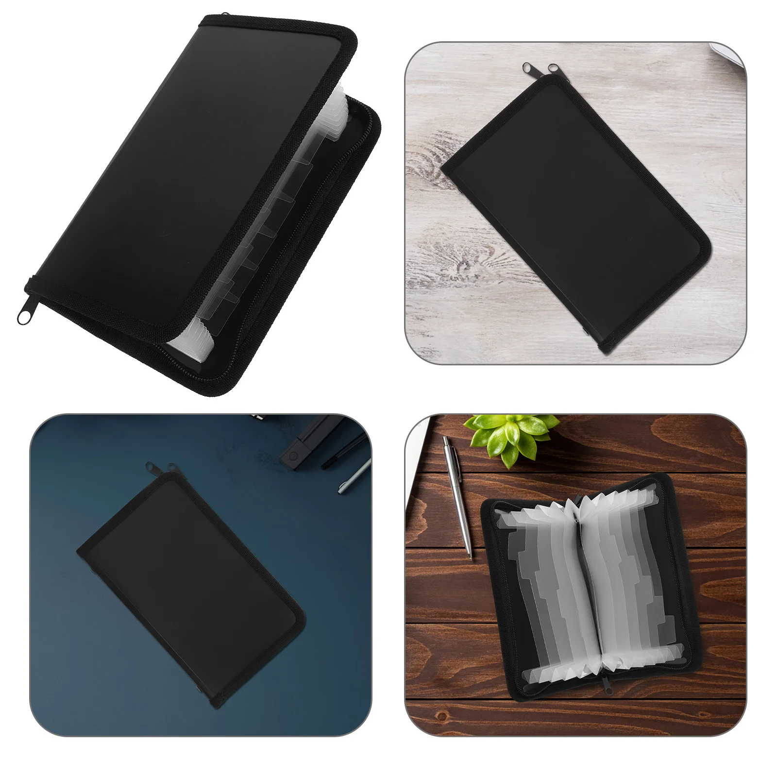 

Mini Accordion File Folder Portable Zippered Cash Organizer Important Document Folder Receipt Storage Organizer