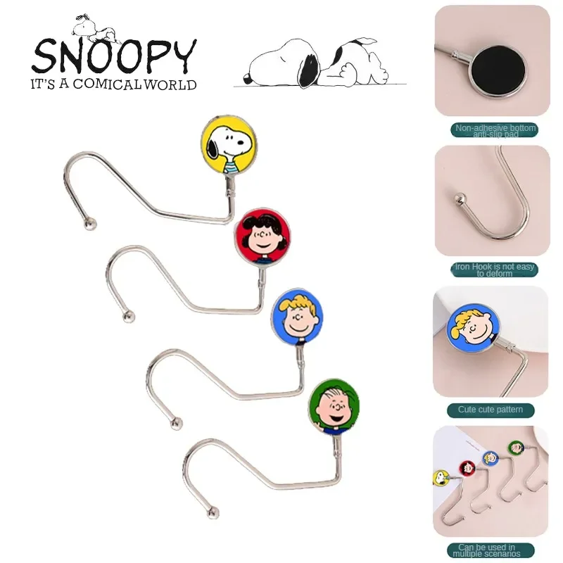 Snoopy Portable Folding Bag Hook Hanger Purse Handbag Holders Foldable Table Hook Women Handbag Organizer Office Desk Side hook