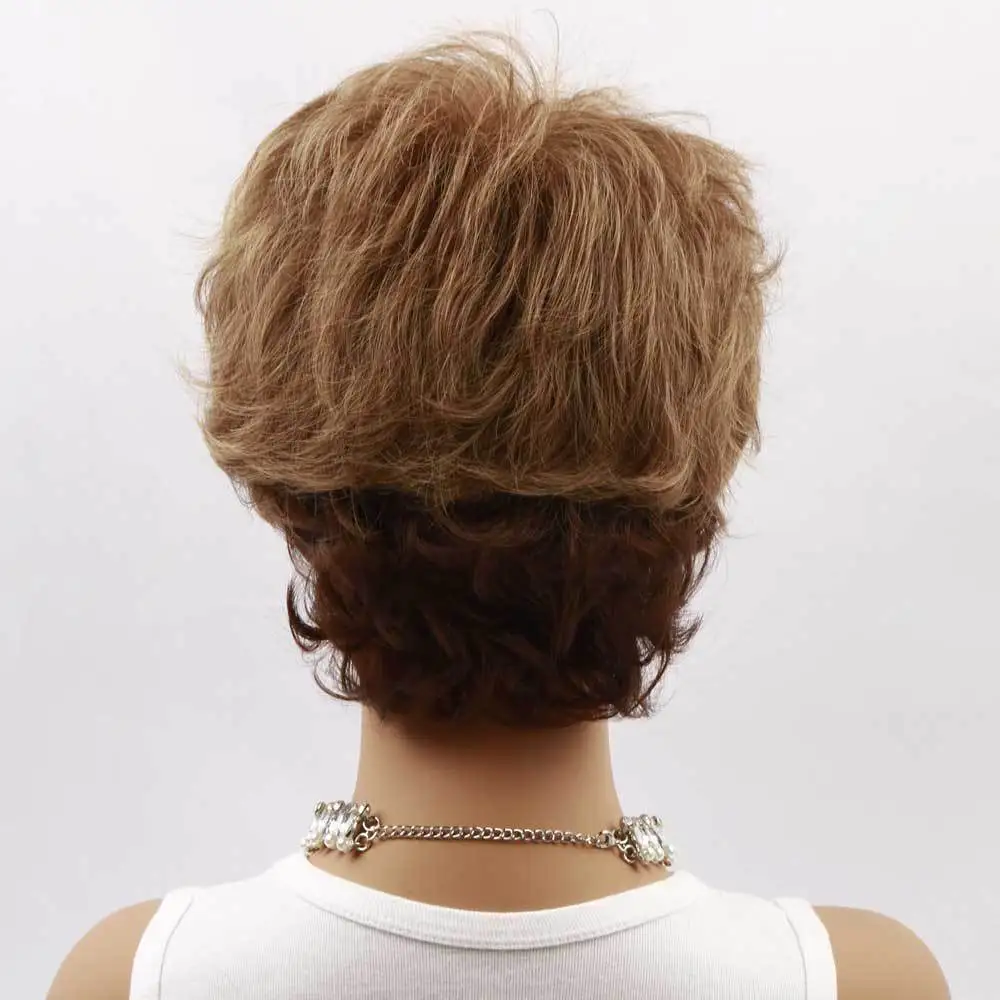 شعر مستعار قصير مجعد بطول 6 بوصات، باروكات بنية صناعية للنساء، شعر قصير مجعد من الألياف بدرجة حرارة عالية، مهرجان زفاف عيد الميلاد اليومي