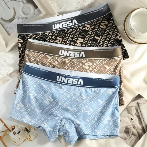 3PCS/Pack 100% Cotton Letter Print Women's Panties Comfortable Breathable Antibacterial Mesh Crotch Lingerie Safety Underwear