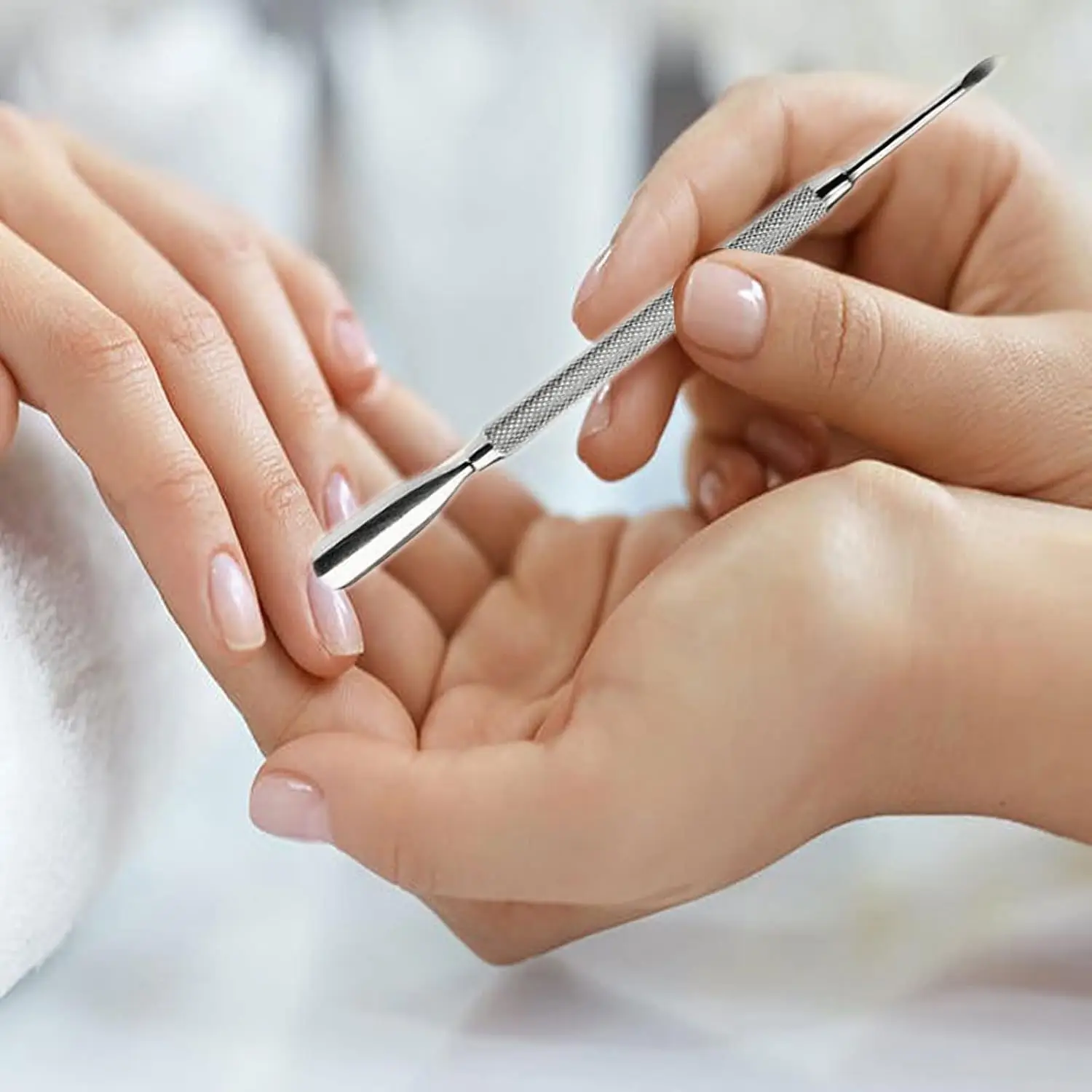 1/10 Stück Nagelhautentferner aus Edelstahl, doppelseitiger Nagelhautschieber, Reiniger für Maniküre und Pediküre, geeignet für den Heimgebrauch – Detail 6