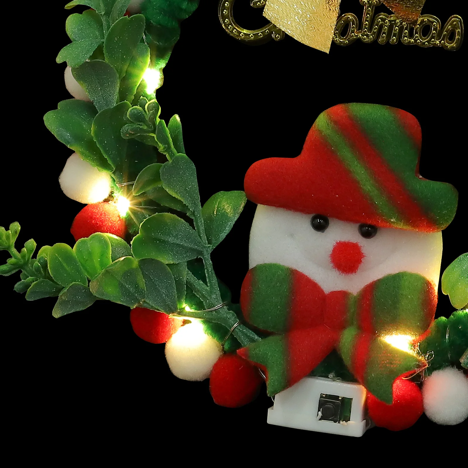 

1Set Snowman Style Christmas Wreath Making Kit DIY Front Door Window Hanging Lightweight Garland Reusable Decoration