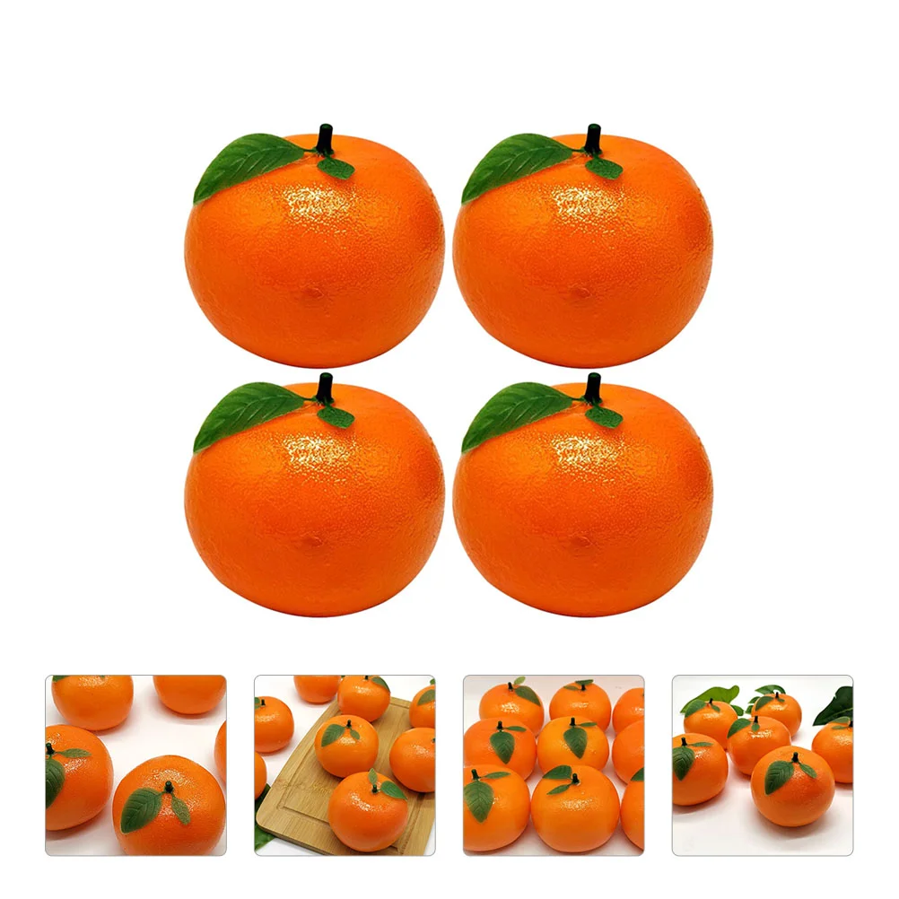 4 Pcs Artificial Plants Fruit Ornaments Party Layout Prop Photography Props Simulation Decor Oranges Decoration Model