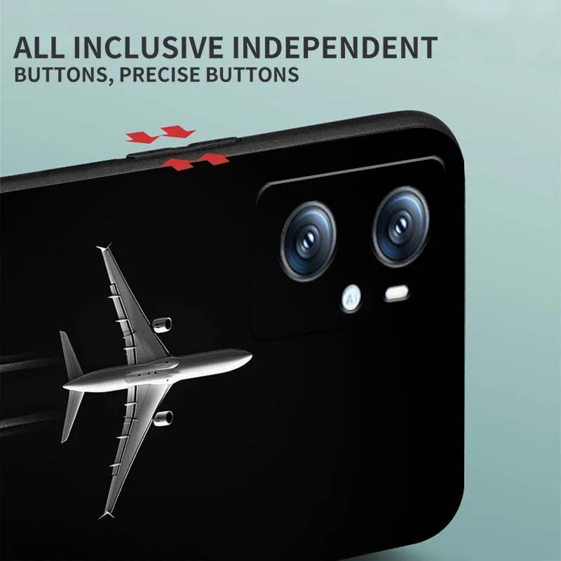 เคสลายเครื่องบินแฟชั่น สำหรับ OPPO Reno 5 6 7 A96 A40 A58 Realme GT A74 A78 Neo2 A74 A78 Find X5 X3 X7 X8 สีดำ