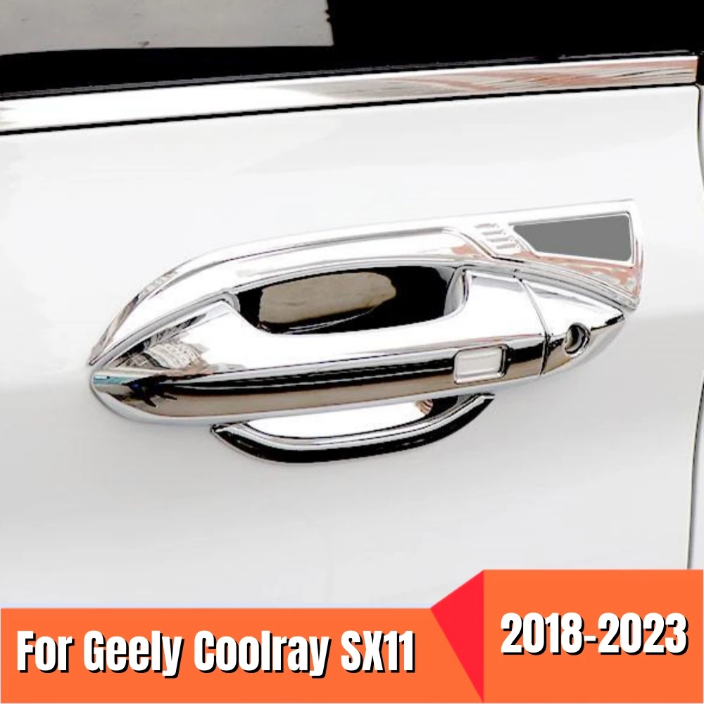 

ABS Plastic Chrome Car Door Handle Bowl Styling Cover Decoration Accessories For Geely Coolray SX11 2018-2022 2023 Handle Trim