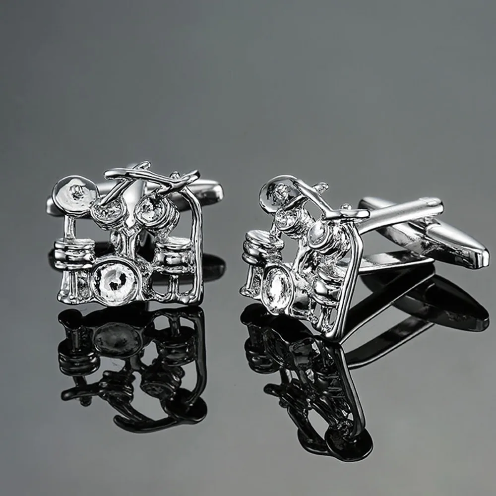 Treble Clef Guitar Cuff Links Piano Saxophone Music Note Sleeve Button Hip Hop Bass Music Instrument Series Cufflinks