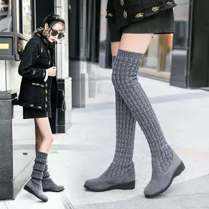 Women s High Elastic Boots Women s Long Sock Boot Long Wool Woman Boots Women s Aliexpress