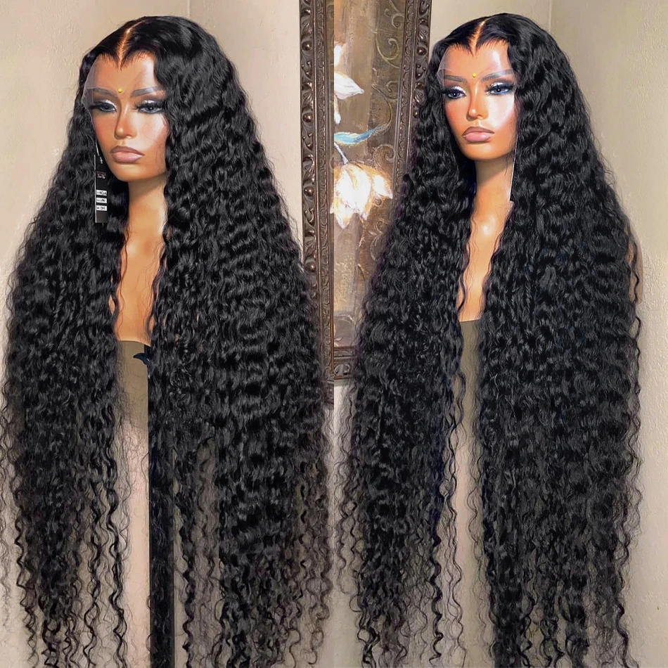 Loose Water Wave Lace Frontal Wig para mulheres, cabelo humano brasileiro, perucas sem cola, 13x6, 5x5, 13x4, 40"