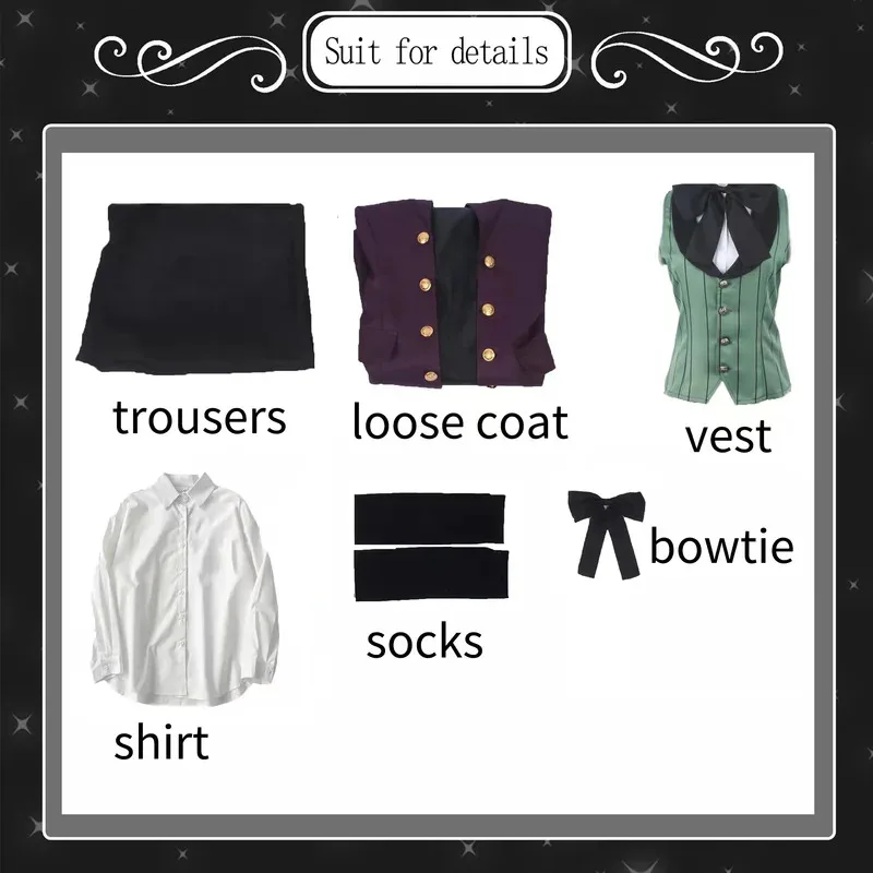 Anime Black Butler Alois Trancy Cosplay Costume Devil Uniform Halloween Adult Man Woman Suit Coat Pants Shirt Tie Vest view 6