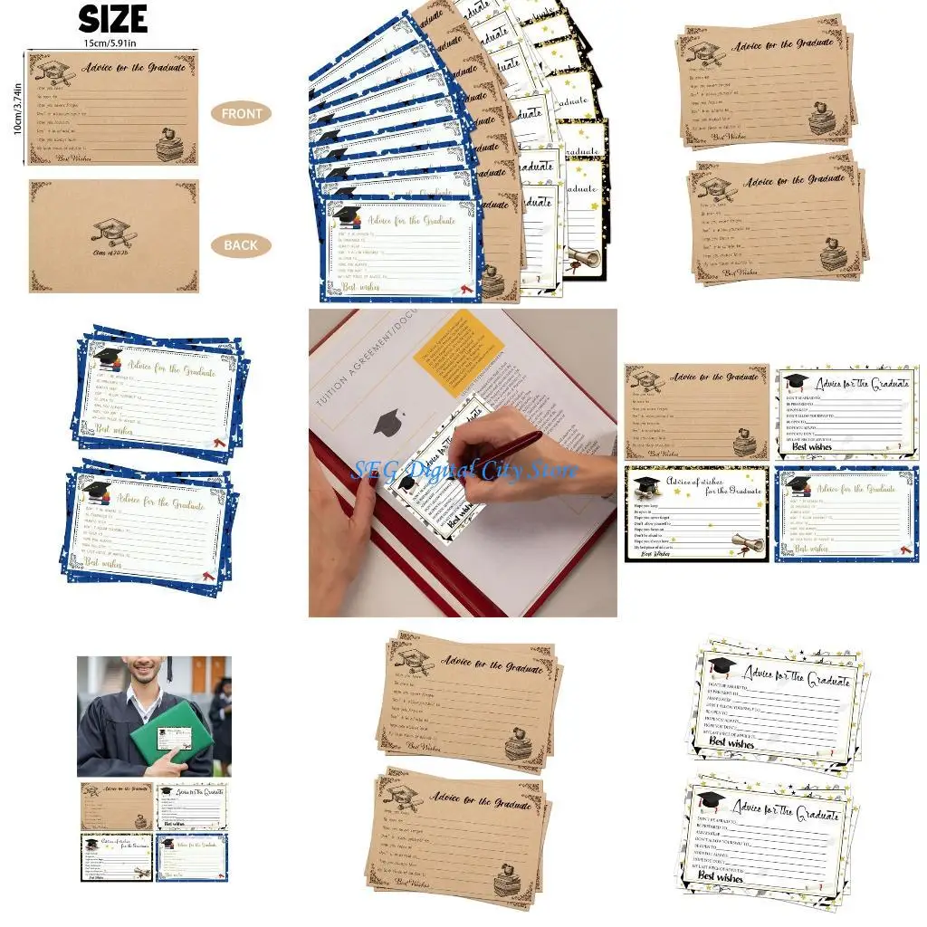 

U75B 6Pcs Graduation Advice Card 6x4Inch Advice to the Graduate Card Well Wishes Cards for School Graduation Party Supplies