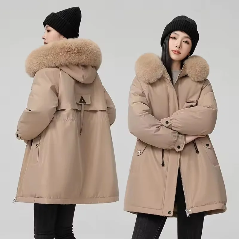 

Fashion Winter Korean New Down Cotton Jacket Women Hooded Cotton-Padded Elegant Thicken Warm Parkas Coat Female Casual Overwear