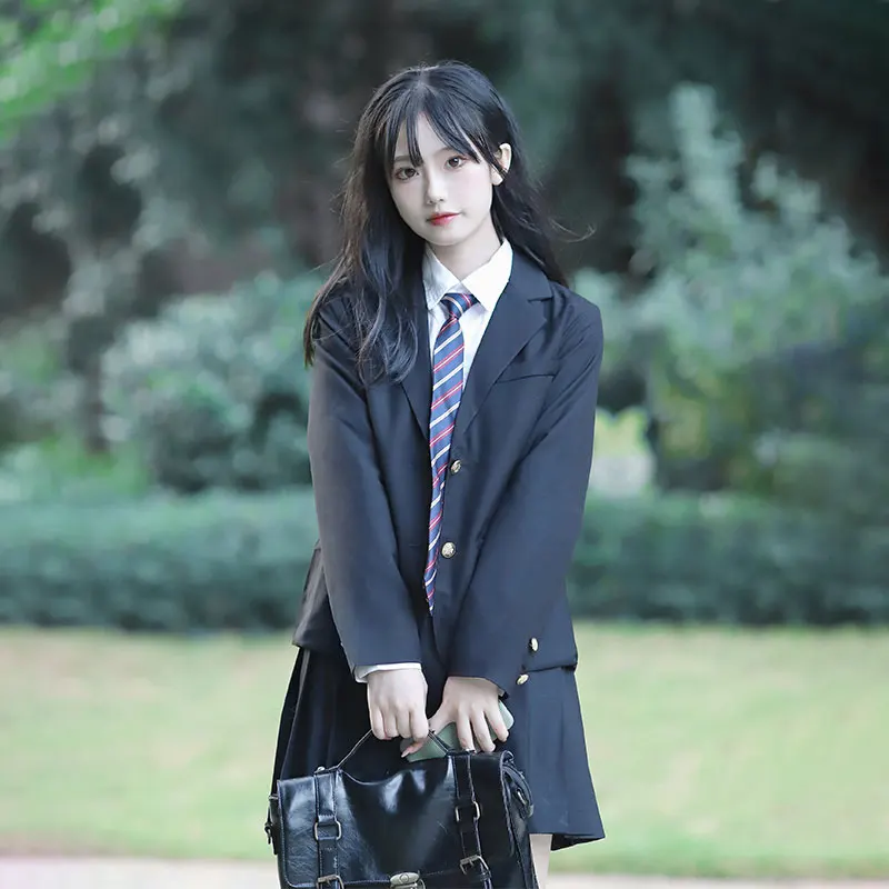 

Preppy Style School Clothes Girl Boy Blazer Students DK JK Black Suit Jackets Coat Women Men Japanese School Uniform Cardigan