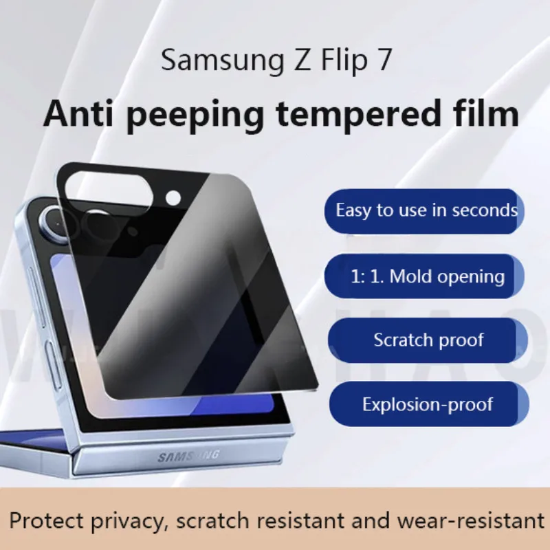 9H Anti-Spionage-Schutzfolie aus gehärtetem Film für Samsung Galaxy Z Flip 7 SE 7 6 5 5G, Sichtschutzfolie, kratzfest, 1–3 Stück