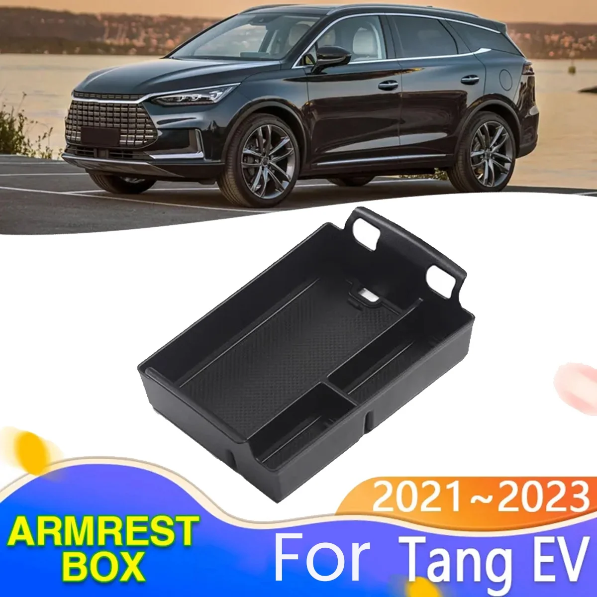 For BYD Tang II EV 2021 2022 2023 Car Center Console Armrest Storage Box Tray Flocking Interior Car Accessories