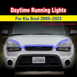 1pcs LED For KIA Soul 2009-2023 DRL Daytime Running Light Daylight Waterproof fog lamp car Decorative Ambient Styling lights LED