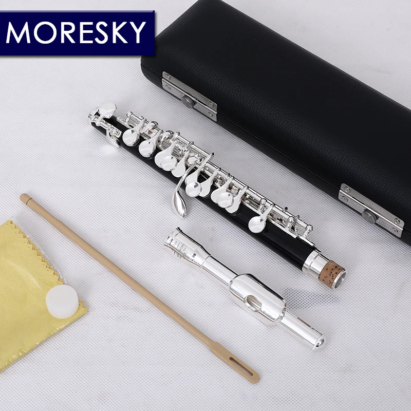 MORESKY-Piccolo C-Key Cupronickel Half-Size Flute, Silver Plated Body Material, ABS Resin, MPC-821