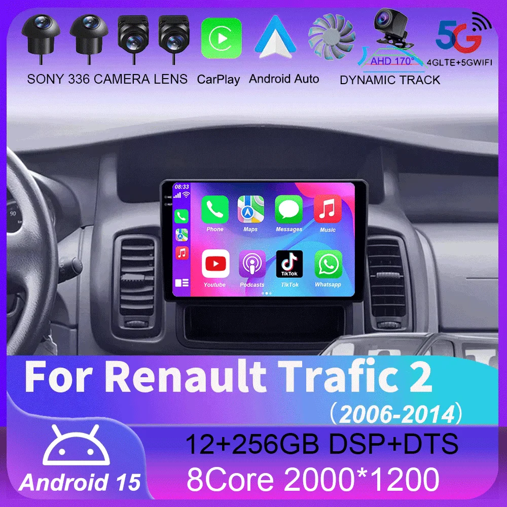 

Android For Renault Trafic 2 For Opel Vivaro A For Nissan primastar 2006 - 2014 Car Radio Multimedia Video Player Navigation GPS