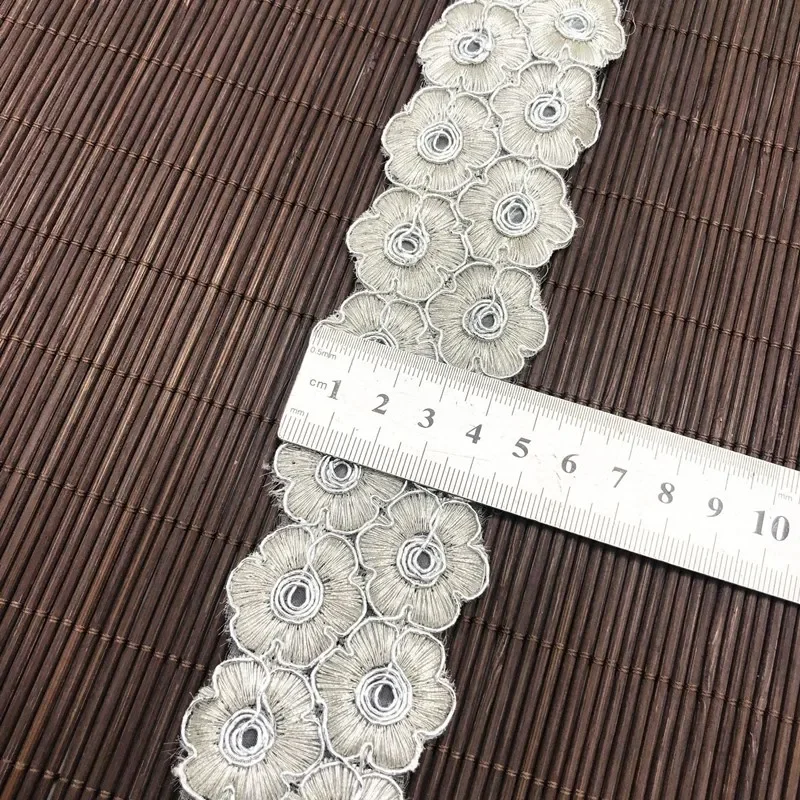 1 Yards Sequin Lace Trim Lace Fabric DIY Embroidery Ribbons for Garments Headdress Wedding Decor Sewing Handmade Supplies