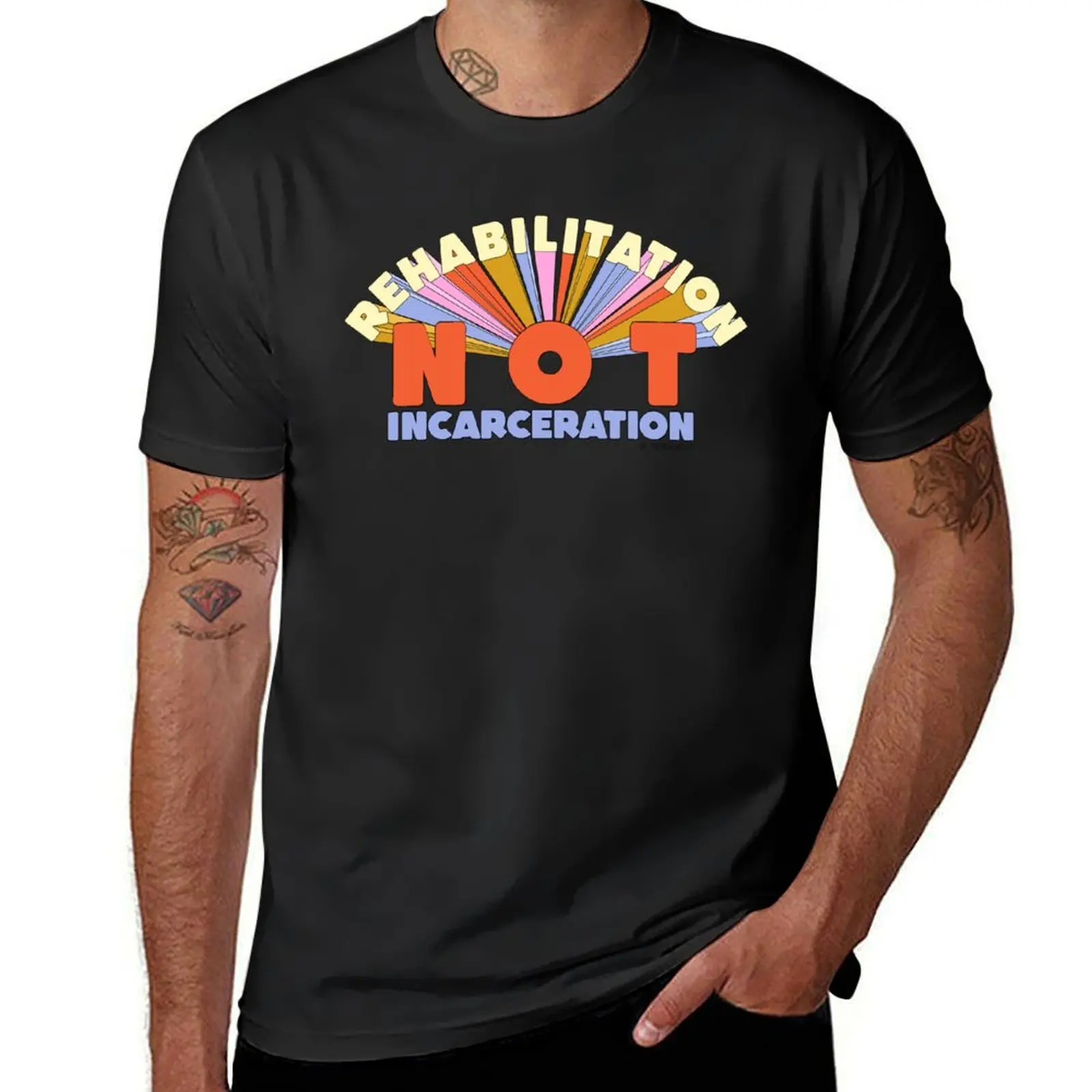 Rehabilitation Not Incarceration - The Peach Fuzz T-Shirt plain oversized funnys t shirts men