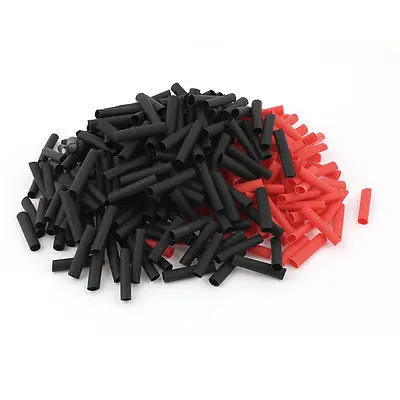 Red Black 5mm Dia 2:1 Polyolefin Heat Shrink Tubing Shrinkable Tube 30mm 400pcs